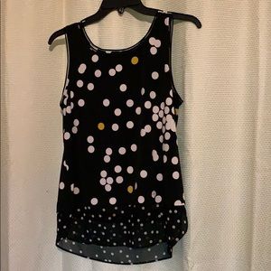 Black and white polkadot summer top